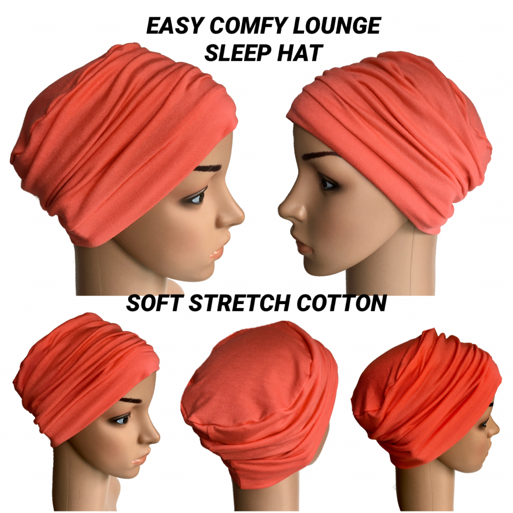 Coral Lounge Sleep Hat Hats for hair loss